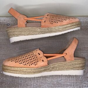 Earth Buran Azalea 8 Coral Espadrille Sling Back Platform Closed-Toe Sandals